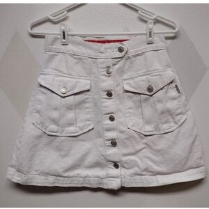 Revolt vintage high waist white denim button front mini skirt